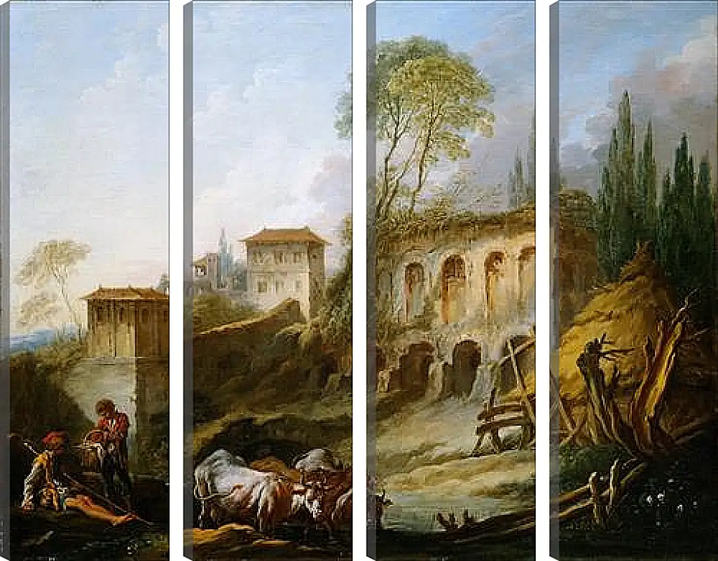 Модульная картина - Imaginary Landscape with the Palatine Hill from Campo Vaccino. Франсуа Буше