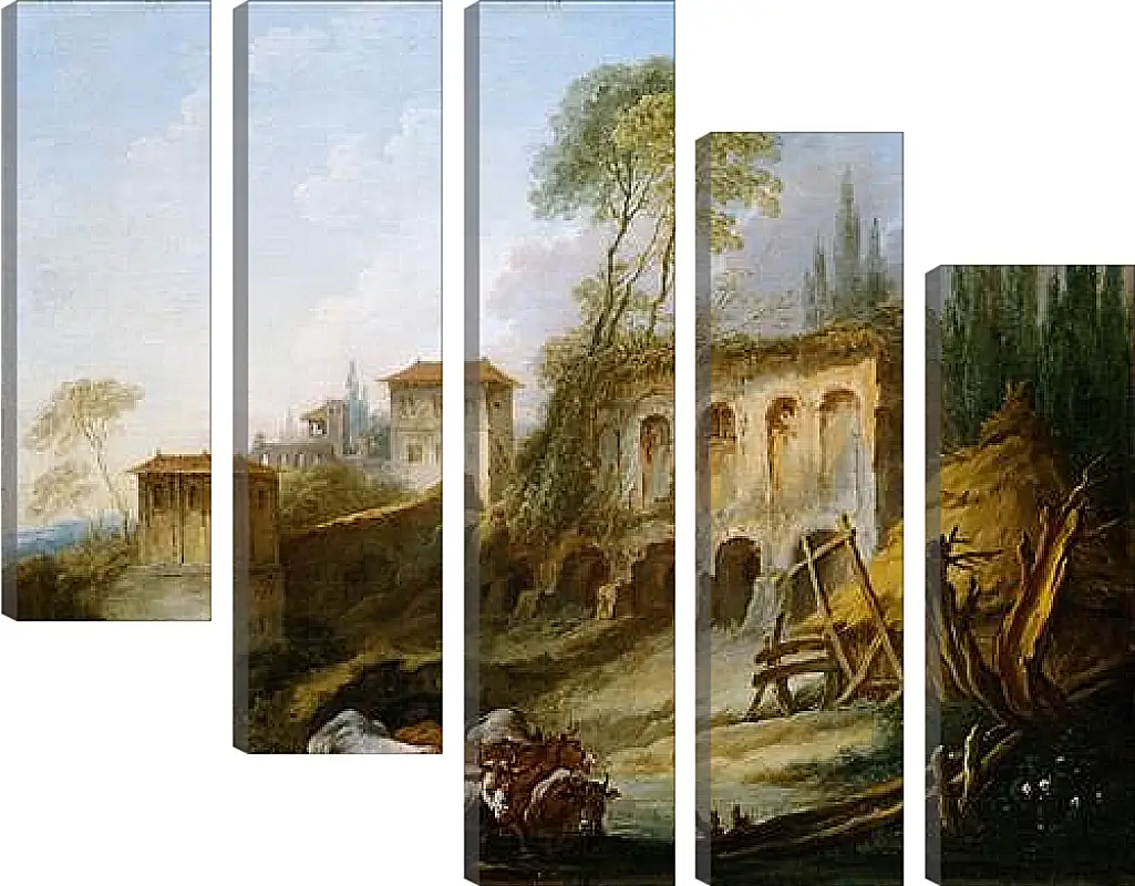 Модульная картина - Imaginary Landscape with the Palatine Hill from Campo Vaccino. Франсуа Буше