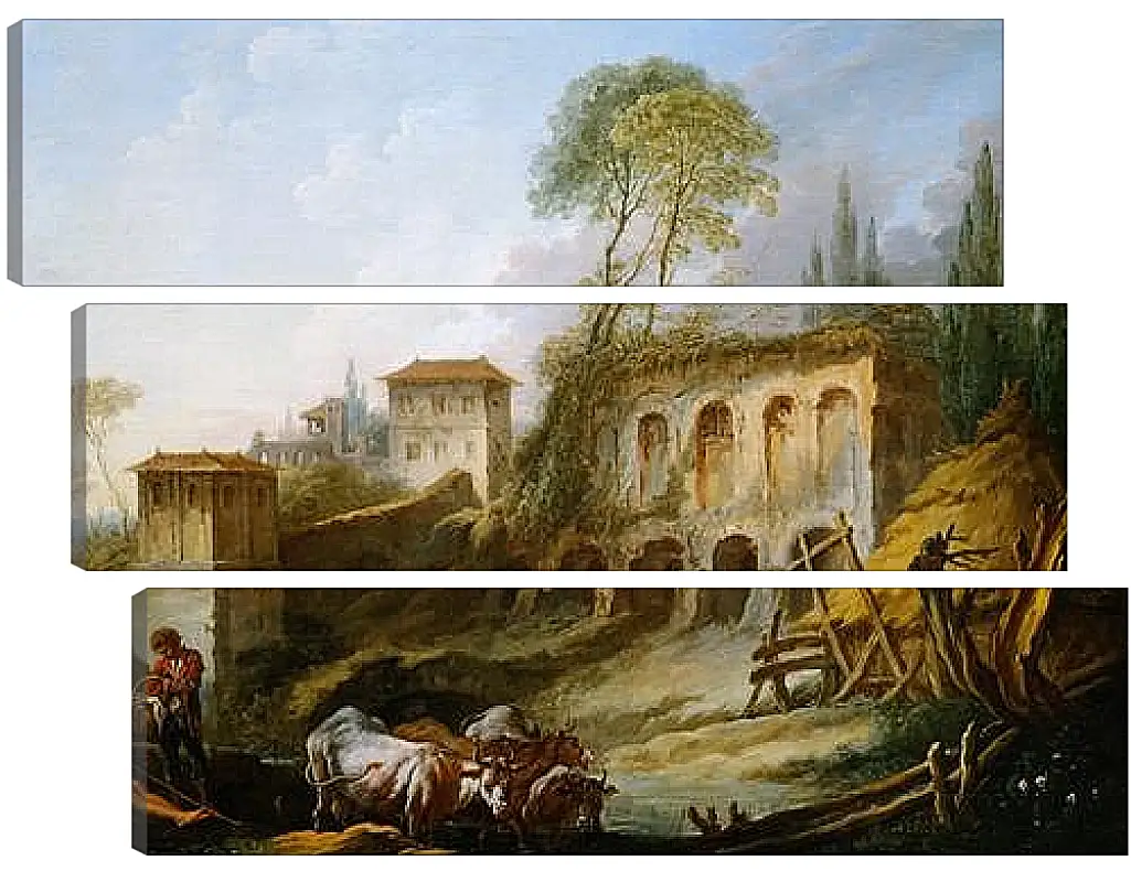 Модульная картина - Imaginary Landscape with the Palatine Hill from Campo Vaccino. Франсуа Буше