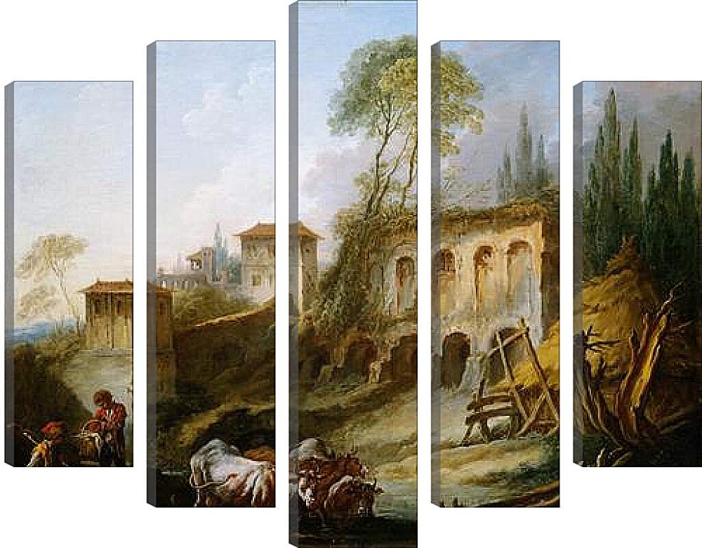 Модульная картина - Imaginary Landscape with the Palatine Hill from Campo Vaccino. Франсуа Буше