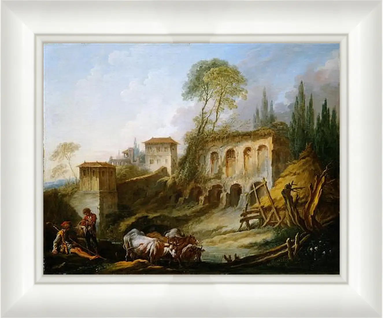 Картина в раме - Imaginary Landscape with the Palatine Hill from Campo Vaccino. Франсуа Буше