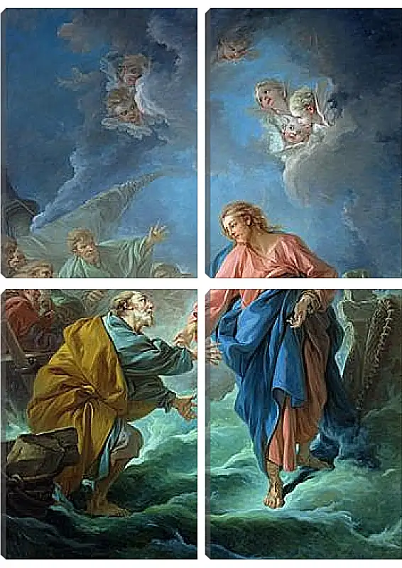 Модульная картина - Saint Peter Attempts to Walk on Water. Франсуа Буше