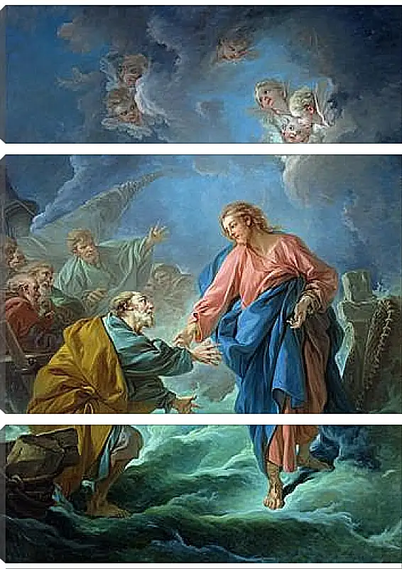 Модульная картина - Saint Peter Attempts to Walk on Water. Франсуа Буше