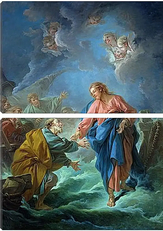 Модульная картина - Saint Peter Attempts to Walk on Water. Франсуа Буше