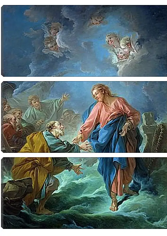 Модульная картина - Saint Peter Attempts to Walk on Water. Франсуа Буше