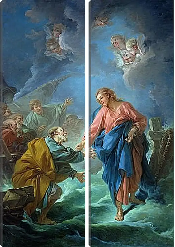 Модульная картина - Saint Peter Attempts to Walk on Water. Франсуа Буше