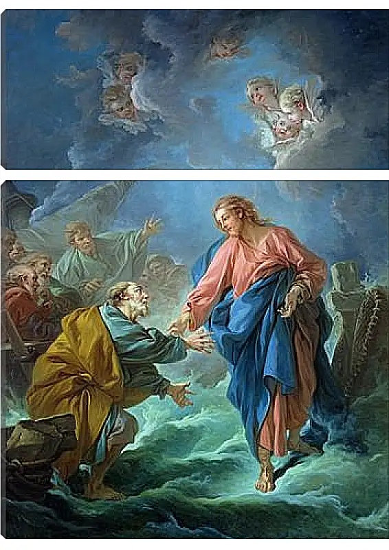 Модульная картина - Saint Peter Attempts to Walk on Water. Франсуа Буше