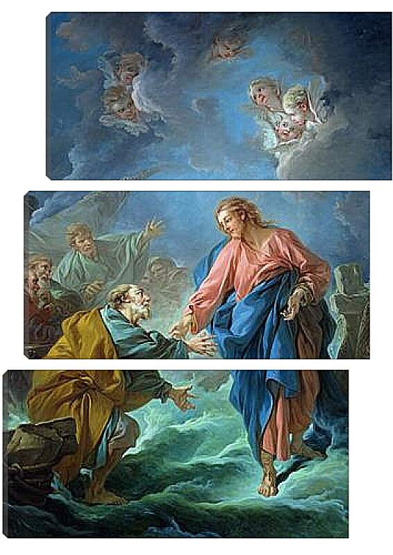 Модульная картина - Saint Peter Attempts to Walk on Water. Франсуа Буше