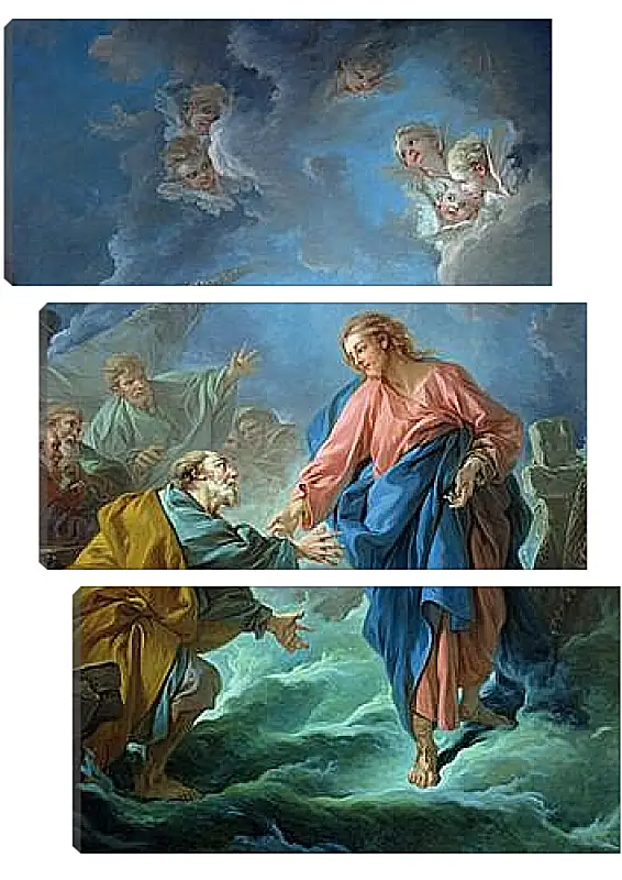 Модульная картина - Saint Peter Attempts to Walk on Water. Франсуа Буше