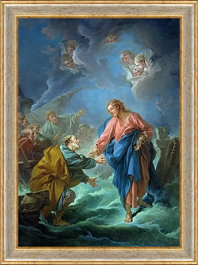 Картина в раме - Saint Peter Attempts to Walk on Water. Франсуа Буше