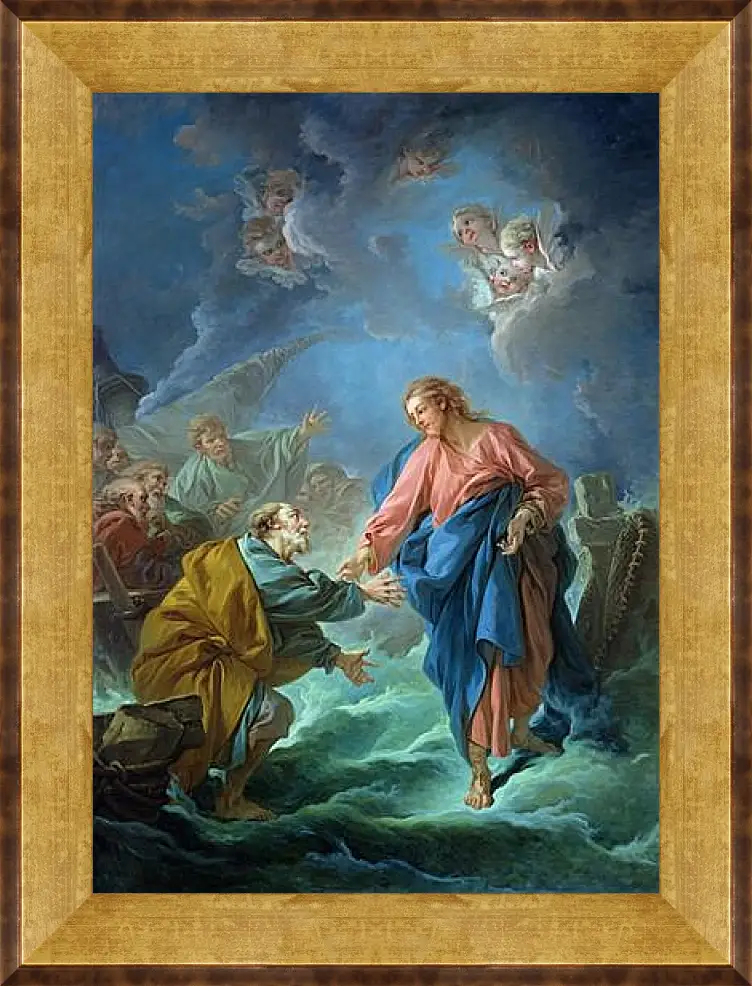 Картина в раме - Saint Peter Attempts to Walk on Water. Франсуа Буше