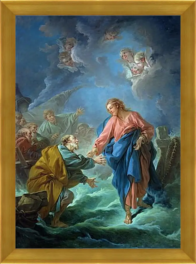 Картина в раме - Saint Peter Attempts to Walk on Water. Франсуа Буше