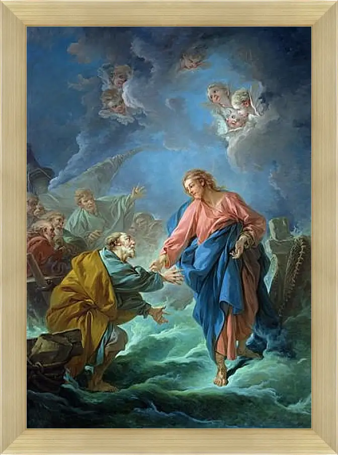 Картина в раме - Saint Peter Attempts to Walk on Water. Франсуа Буше