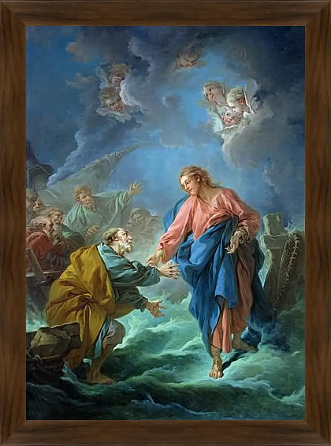 Картина в раме - Saint Peter Attempts to Walk on Water. Франсуа Буше