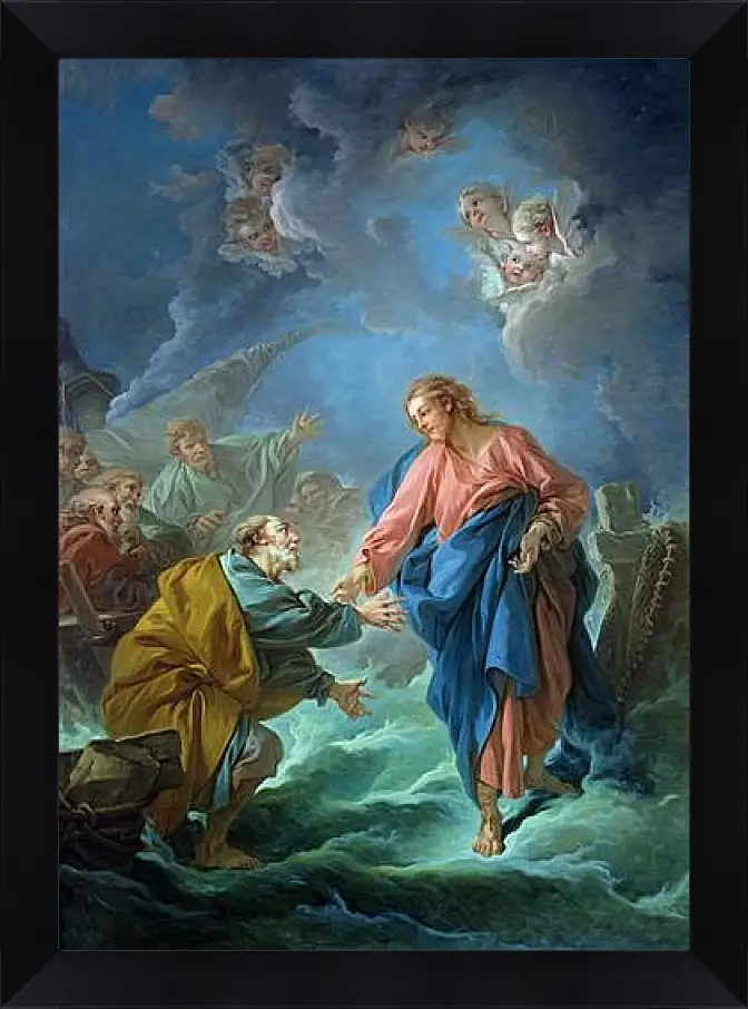 Картина в раме - Saint Peter Attempts to Walk on Water. Франсуа Буше