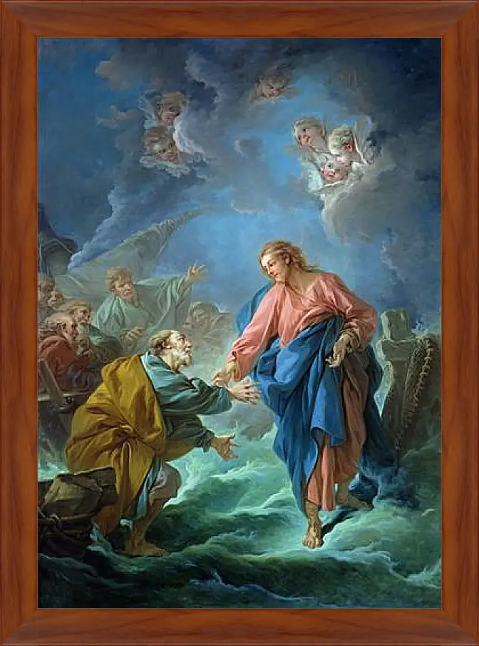 Картина в раме - Saint Peter Attempts to Walk on Water. Франсуа Буше