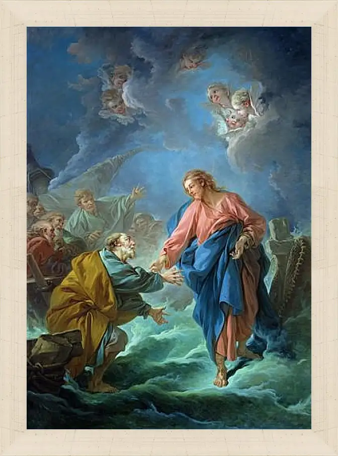 Картина в раме - Saint Peter Attempts to Walk on Water. Франсуа Буше