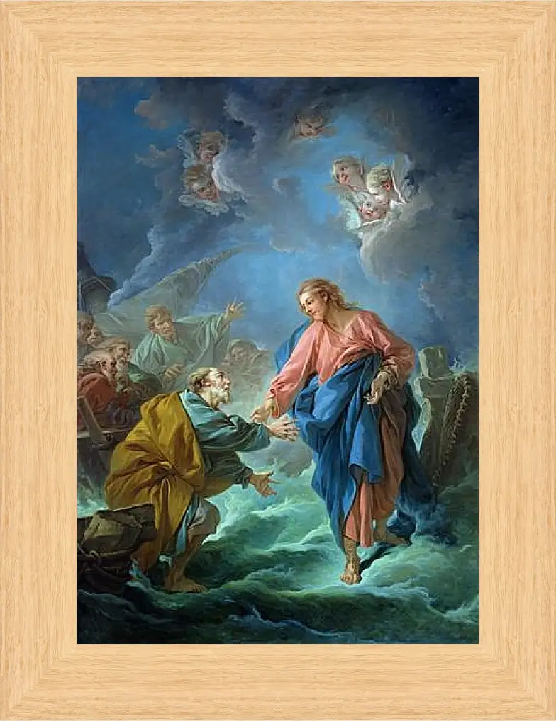 Картина в раме - Saint Peter Attempts to Walk on Water. Франсуа Буше