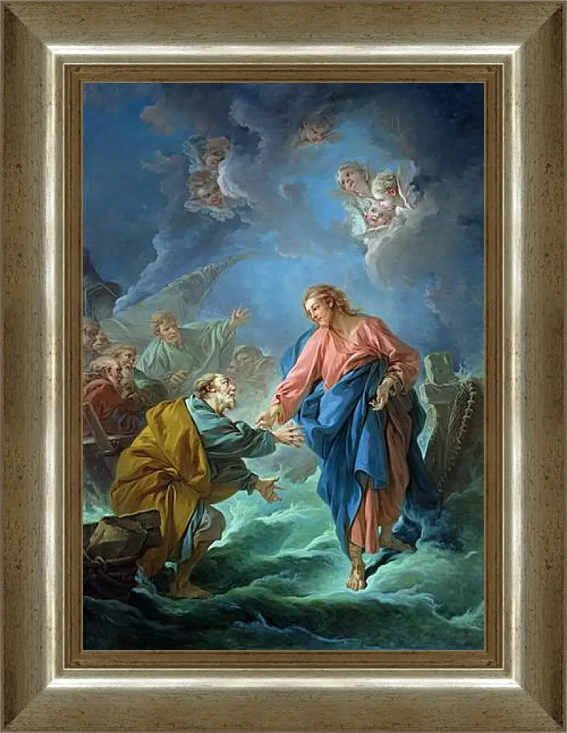 Картина в раме - Saint Peter Attempts to Walk on Water. Франсуа Буше