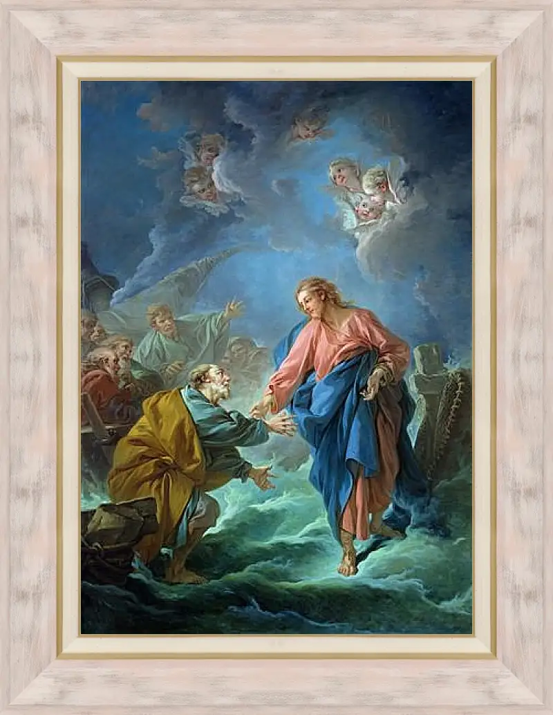Картина в раме - Saint Peter Attempts to Walk on Water. Франсуа Буше