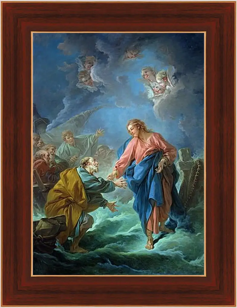 Картина в раме - Saint Peter Attempts to Walk on Water. Франсуа Буше
