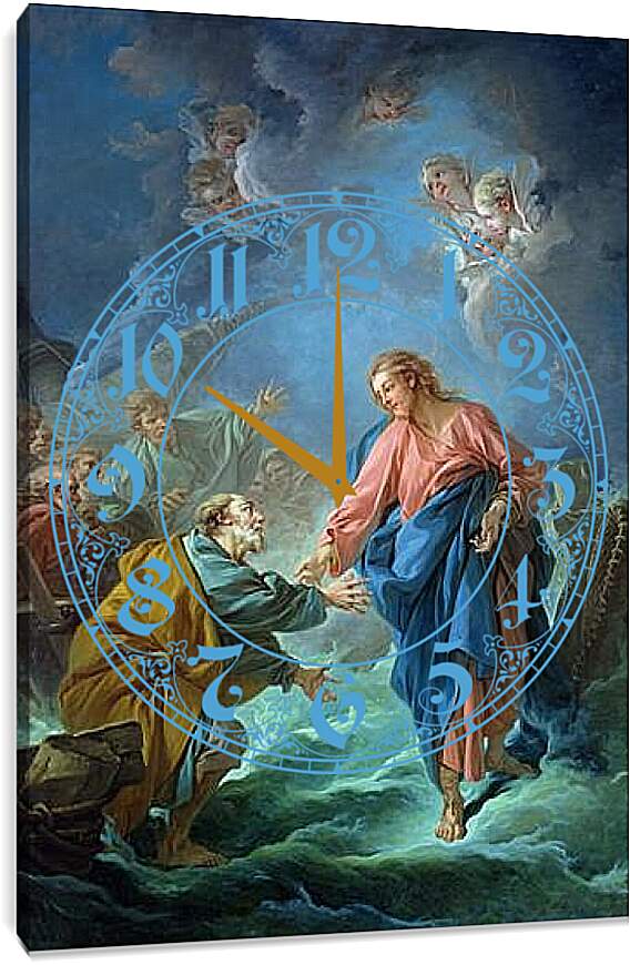 Часы картина - Saint Peter Attempts to Walk on Water. Франсуа Буше