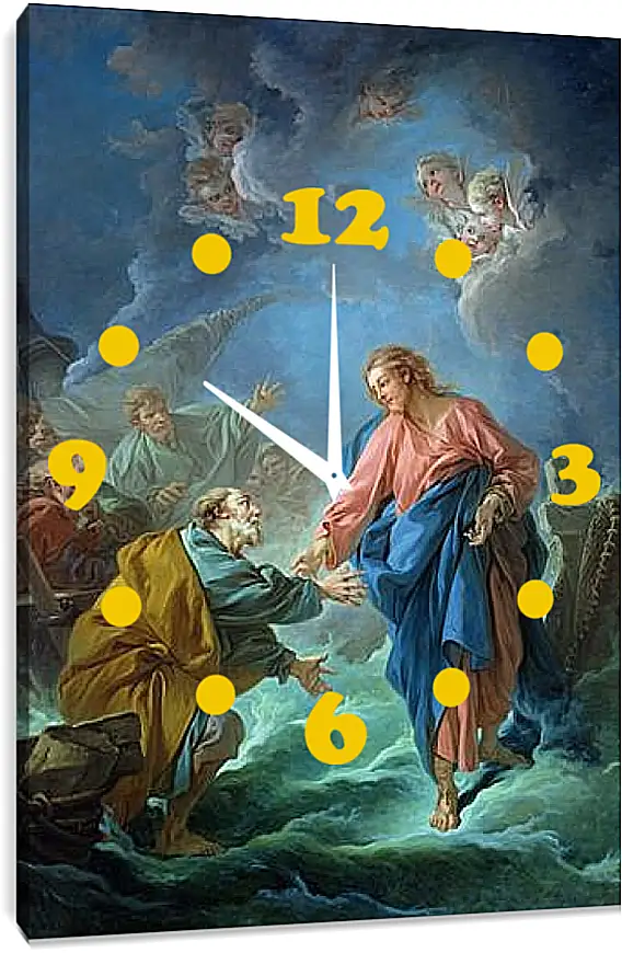 Часы картина - Saint Peter Attempts to Walk on Water. Франсуа Буше