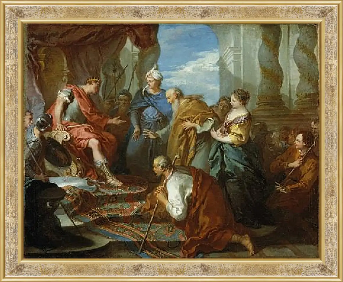 Картина в раме - Joseph presenting his father and brothers to Pharaoh. Франсуа Буше