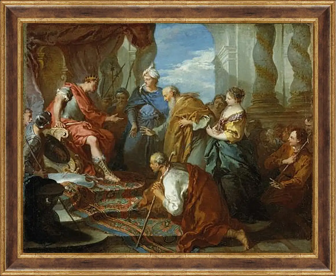 Картина в раме - Joseph presenting his father and brothers to Pharaoh. Франсуа Буше