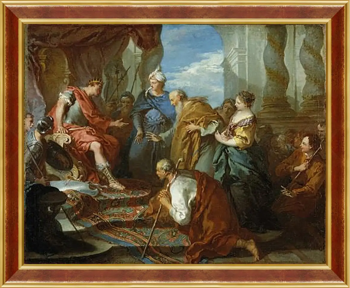 Картина в раме - Joseph presenting his father and brothers to Pharaoh. Франсуа Буше