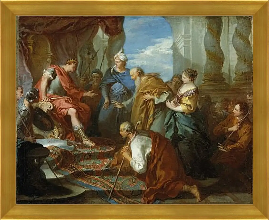 Картина в раме - Joseph presenting his father and brothers to Pharaoh. Франсуа Буше