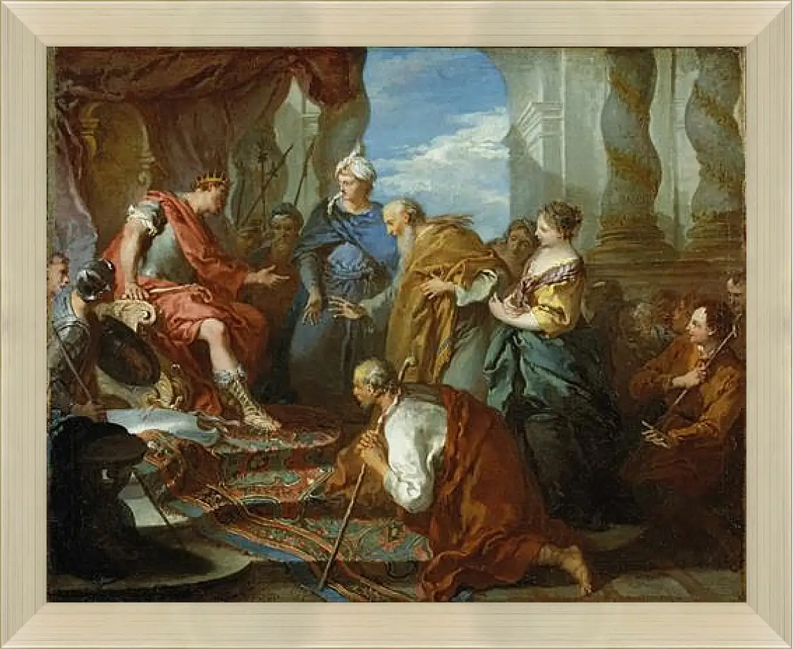 Картина в раме - Joseph presenting his father and brothers to Pharaoh. Франсуа Буше