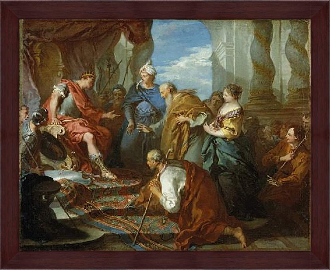 Картина в раме - Joseph presenting his father and brothers to Pharaoh. Франсуа Буше