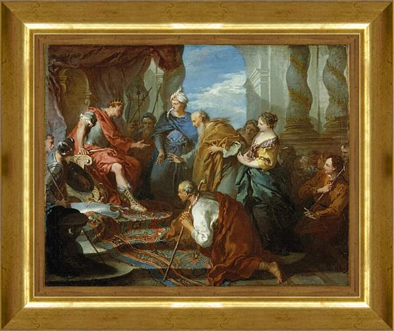 Картина в раме - Joseph presenting his father and brothers to Pharaoh. Франсуа Буше