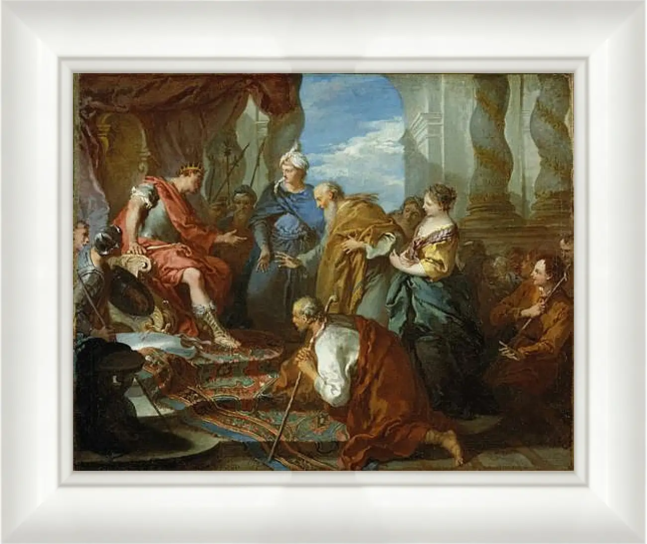 Картина в раме - Joseph presenting his father and brothers to Pharaoh. Франсуа Буше