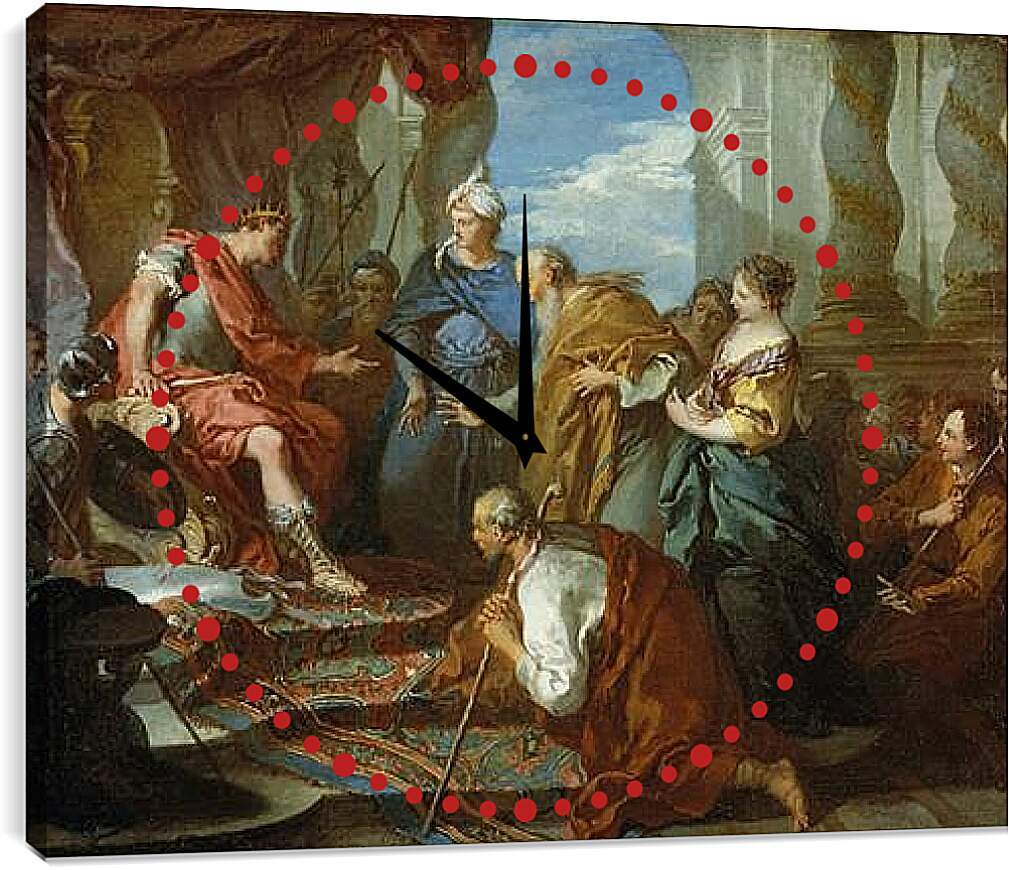 Часы картина - Joseph presenting his father and brothers to Pharaoh. Франсуа Буше