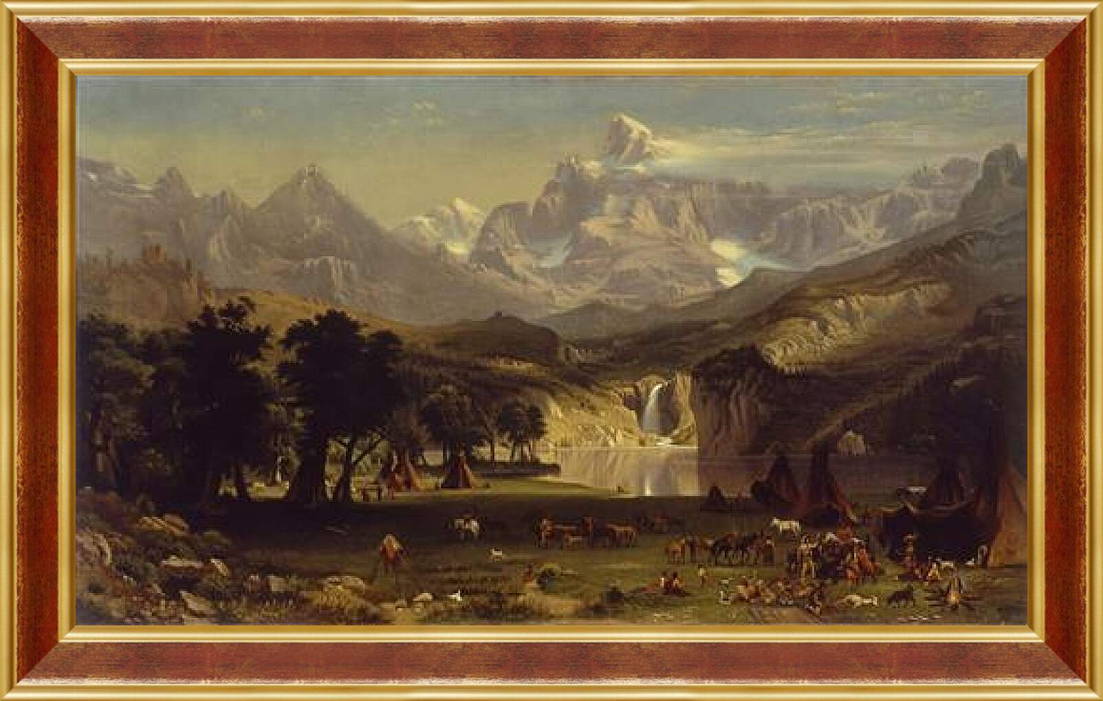 Картина в раме - The Rocky Mountains, Landers Peak. Скалистые горы. Пик Лендера. Альберт Бирштадт