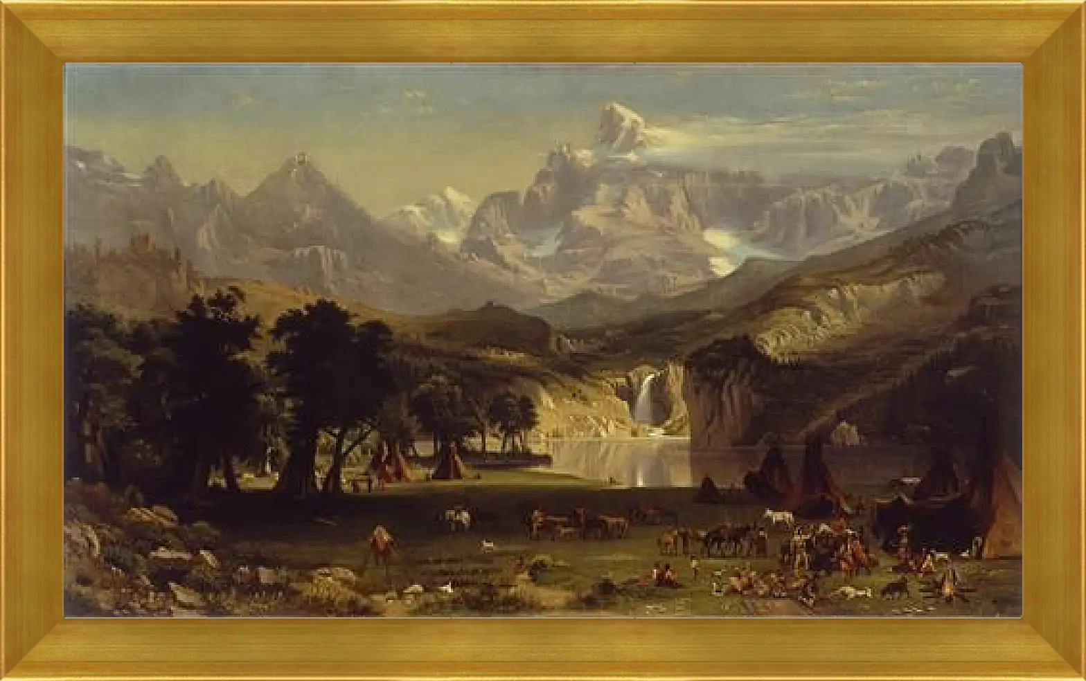 Картина в раме - The Rocky Mountains, Landers Peak. Скалистые горы. Пик Лендера. Альберт Бирштадт