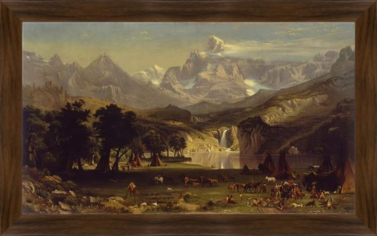 Картина в раме - The Rocky Mountains, Landers Peak. Скалистые горы. Пик Лендера. Альберт Бирштадт