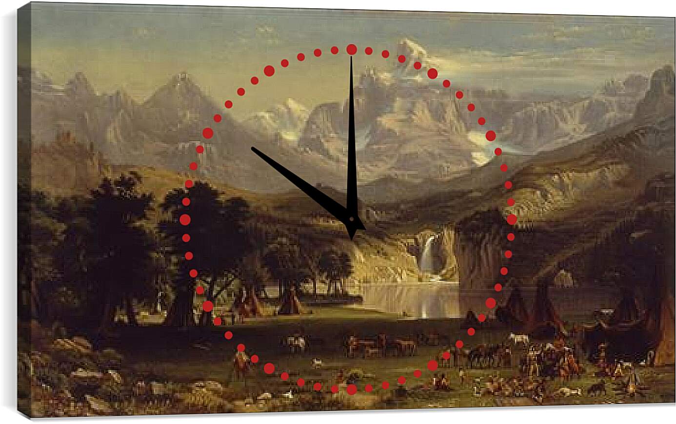 Часы картина - The Rocky Mountains, Landers Peak. Скалистые горы. Пик Лендера. Альберт Бирштадт