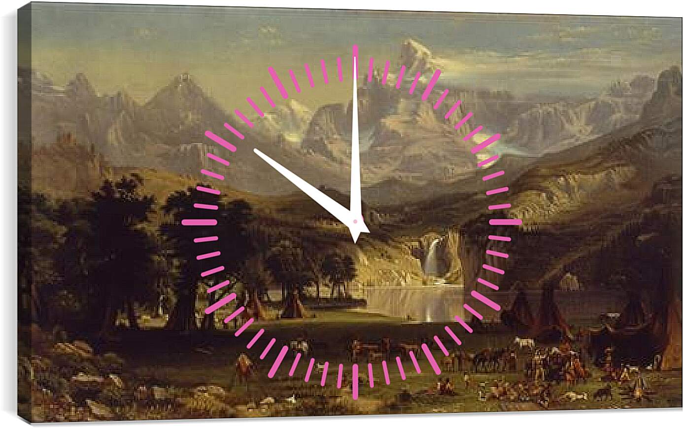 Часы картина - The Rocky Mountains, Landers Peak. Скалистые горы. Пик Лендера. Альберт Бирштадт