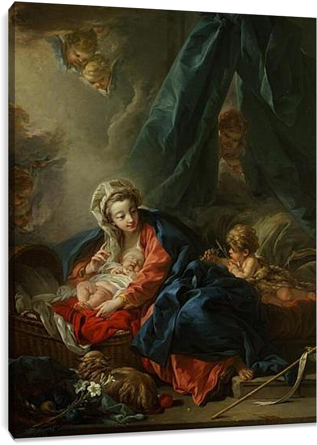 Постер и плакат - The Madonna with the baby and young John the Baptist. Франсуа Буше