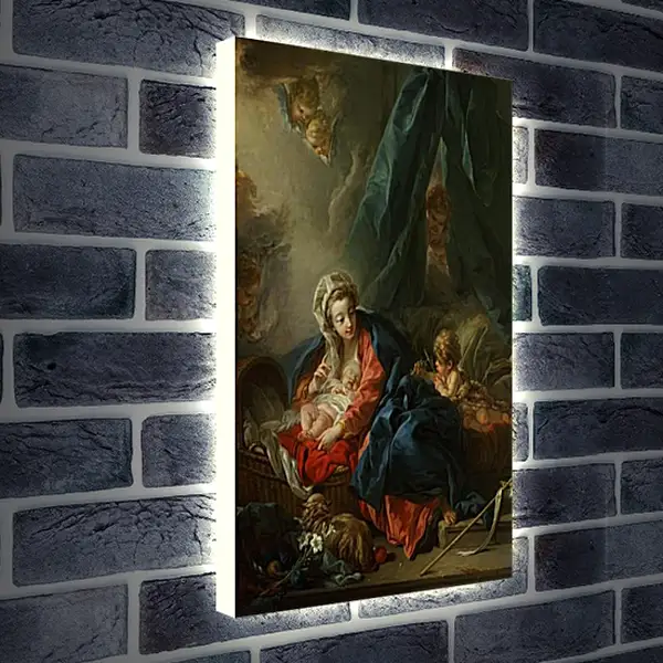 Лайтбокс световая панель - The Madonna with the baby and young John the Baptist. Франсуа Буше