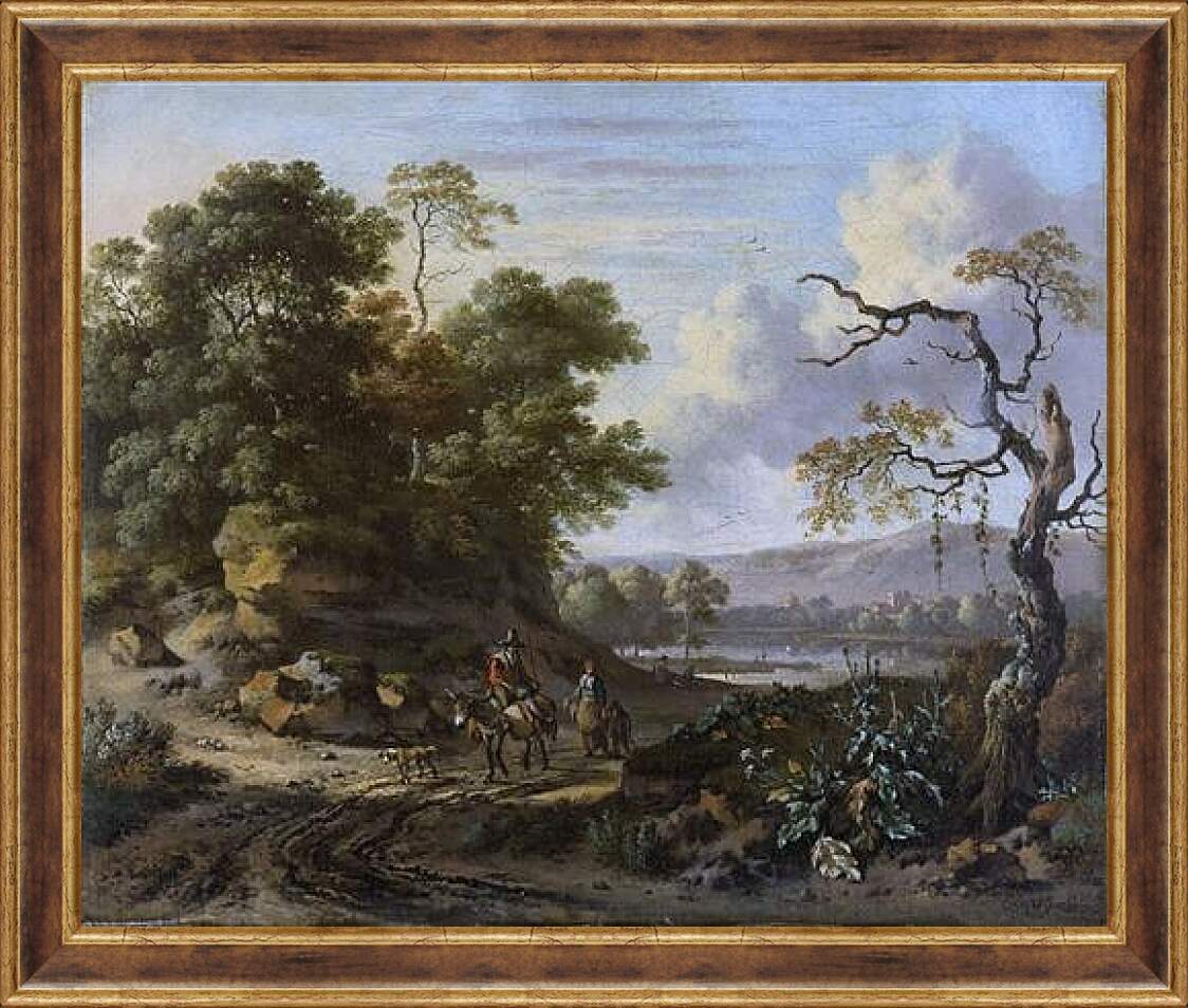 Картина в раме - Landschap met ezelrijder. Ян Вейнантс