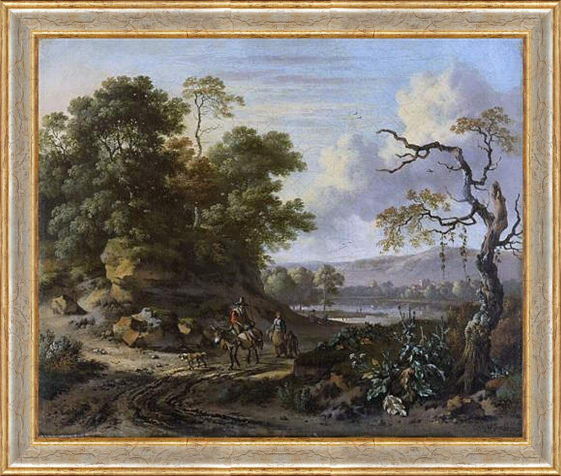Картина в раме - Landschap met ezelrijder. Ян Вейнантс