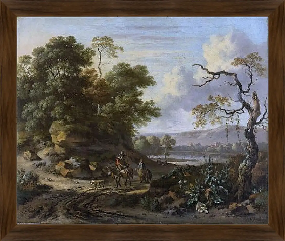 Картина в раме - Landschap met ezelrijder. Ян Вейнантс