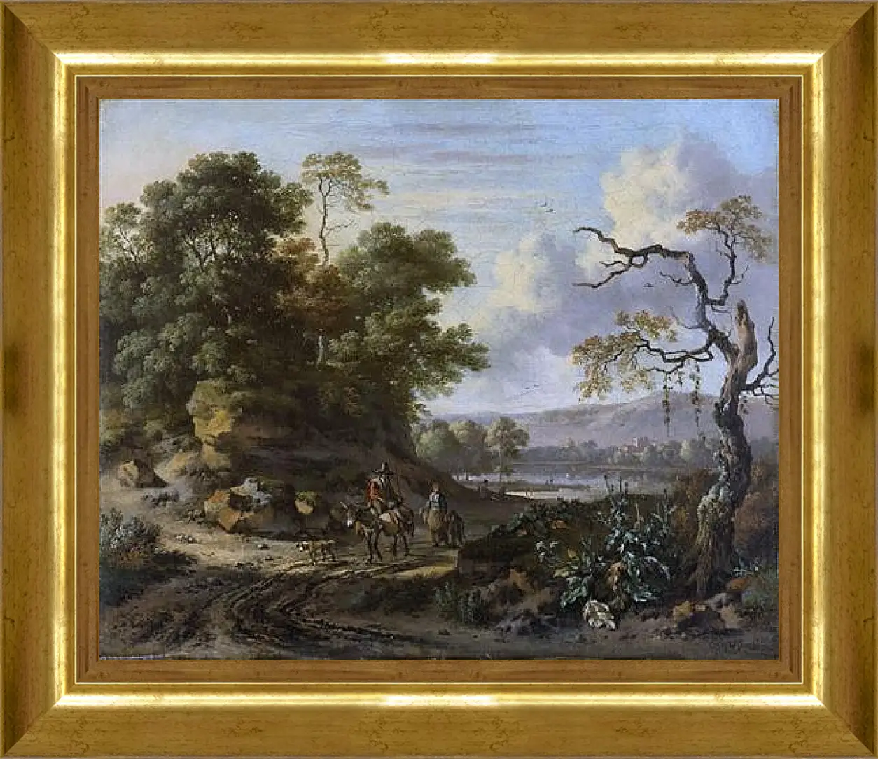Картина в раме - Landschap met ezelrijder. Ян Вейнантс