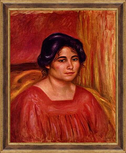 Картина в раме - Габриэль в красной блузе. Пьер Огюст Ренуар