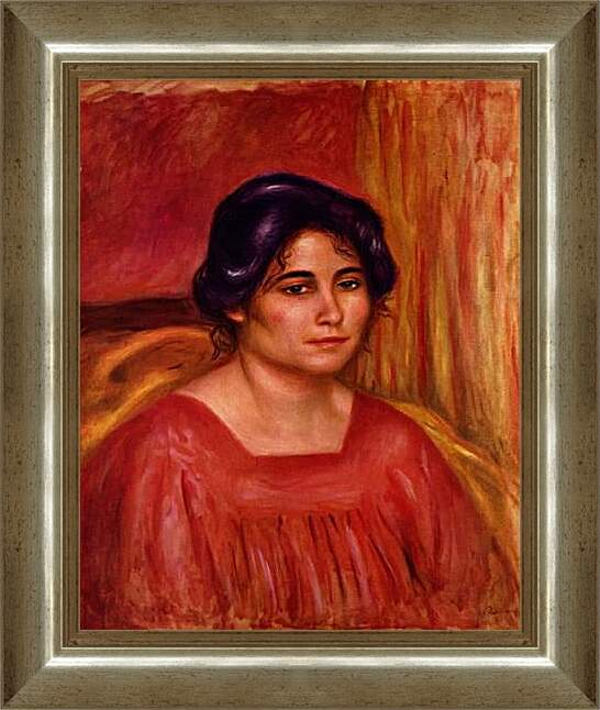 Картина в раме - Габриэль в красной блузе. Пьер Огюст Ренуар