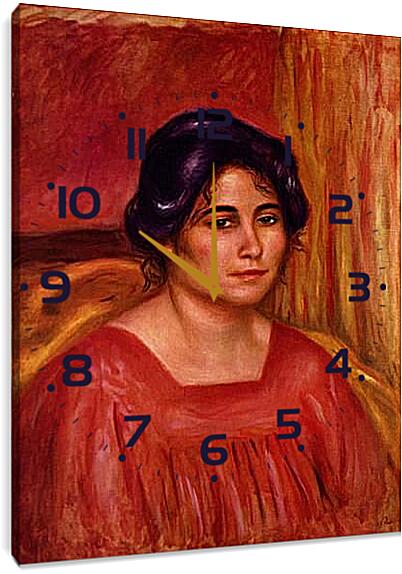 Часы картина - Габриэль в красной блузе. Пьер Огюст Ренуар